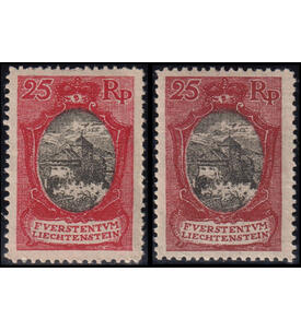 Liechtenstein - Farben Nr. 54 a + b postfrisch Landschaften 1921