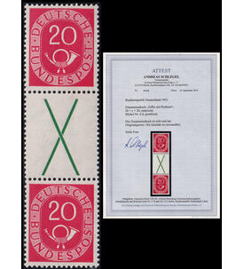 BRD - Zusammendruck Posthorn S 6 postfrisch mit Farbfoto- attest Schlegel