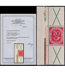 BRD - Zusammendruck Posthorn S 8 postfrisch mit Farbfoto- attest Schlegel