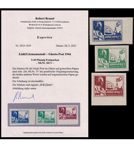Deutsches Reich Ghetto-Post Nr. III-V Lodz/Litzmannstadt postfrisch/ungestempelt