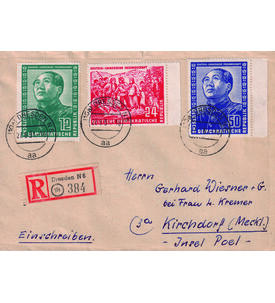 DDR - Ersttagsbrief Nr. 286-288 auf echt gelaufenem Einschreibebrief