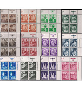 Generalgouvernement Nr. 40-51 postfrische Viererbl�cke aus der rechten oberen Bogenecke