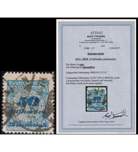 Deutsches Reich 50 Milliarden Nr. 330 B gestempelt mit Farbfotoattest