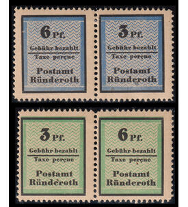 Lokalausgabe R�nderoth 2 postfrische Zusammendrucke der Geb�hrenmarken von 1945
