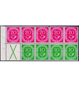 BRD Heftchenblatt Posthorn H - Blatt 1 postfrisch mit �blicher Heftchenz�hnung