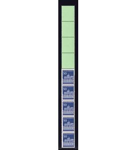BRD Brandenburger Tor Nr. 509 R + 4 LF postfrischer Rollenendstreifen