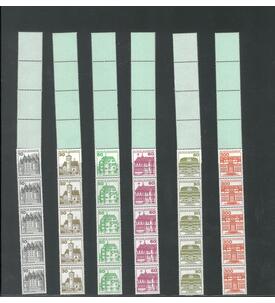 BRD Burgen u. Schl�sser Letterset alle Werte als postfrische Rollenendstreifen
