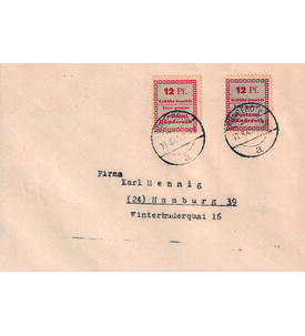 Lokalausgabe R�nderoth Doppelfrankatur des 12 Pfg. Wertes auf Bedarfsbrief