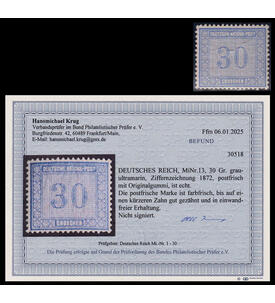 Deutsches Reich 30 Groschen Nr. 13 postfrisch mit Originalgummi
