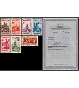 Saar Volkshilfe 1932 Nr. 161-167 rundgestempelt mit Farbfotoattest Ney