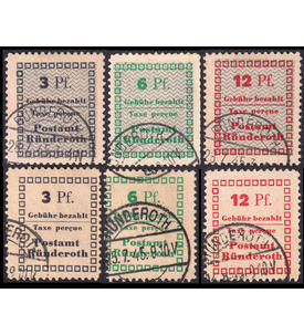 Lokalausgabe R�nderoth Nr. 1-3 und 4-6 mit sauberen Rundstempeln