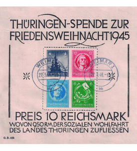 SBZ Block 2 gestempelt auf Briefausschnitt gro�er Weihnachtsblock