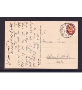 Deutsches Reich Nothilfe 1929 50 Pfennig-H�chstwert auf echt gelaufener Postkarte