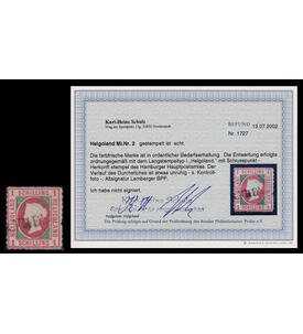 Helgoland Nr. 2 gestempelt mit Farbfotobefund