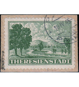 B�hmen u M�hren Theresienstadt Zulassungsmarke gestempeltes Briefst�ck, doppelt gepr�ft