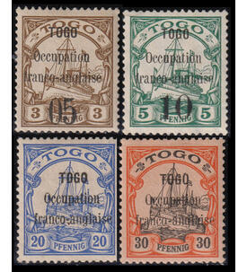 Kolon. Franz�sische Besetzung Togo Nr. 1-5 ohne Nr. 4 ungestempelt