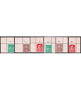 SBZ Bodenreform 1945 Nr. 23-25 b postfrisch je Eckrand oben links und rechts