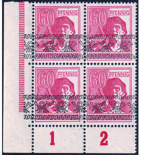 All. Besetzung gute 60er Nr. 49 I postfrischer Eckrand- Viererblock gepr�ft