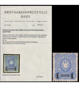 Deutsche Post in der T�rkei Nr.3 a ungestempelt mit Farbfotoattest
