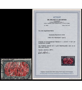 Dt. Reich 5 Mark Reichspost Nr. 66 II Bedarfsabstempelung Farbfotoattest Dr. Oechsner