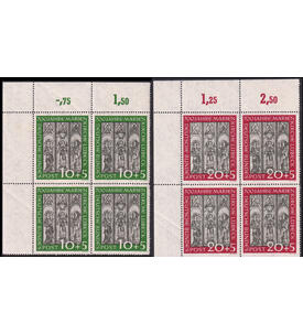 BRD L�becker Kirchenfenster Nr. 139-140 postfriche Viererbl�cke aus der Ecke oben links