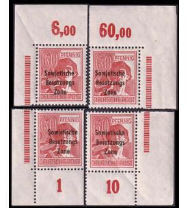 SBZ Eckrandst�cke Nr. 195 a postfrisch aus allen 4 Bogenecken