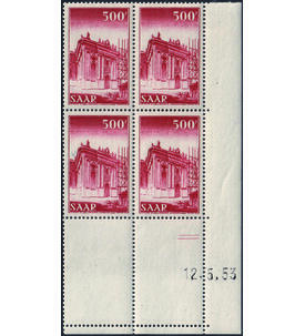 Saarland Eckrand-Viererblock Nr. 337 Br postfrisch