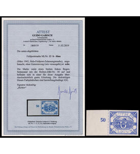 Deutsches Reich U-Boot Marke Nr. 14 ungestempelt mit Farbfotoattest Halbinsel Hela