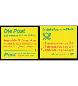 Berlin Markenhefte 11 eb - ed mit Z�hlbalken postfrisch gepr�ft und signiert
