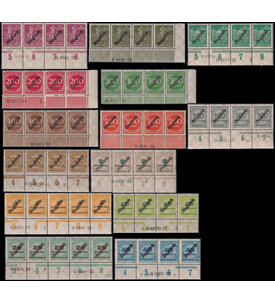 Deutsches Reich mit HAN Nr. D 75 - D 88 postfrisch vom Unterrand mit HAN-Nummern