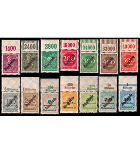 Deutsches Reich - Dienstmarken Nr. D 105 - D 113 postfrisch vom Oberrand