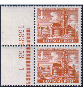 Berlin HAN-Nummer postfrisch Nr. 43 mit HAN 15332.53 1 senkrechtes Paar, Bauten 1949