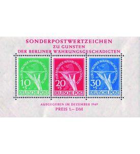 Berlin Block 1 postfrisch gepr�ft und signiert Schlegel W�hrungsgesch�digte 1949