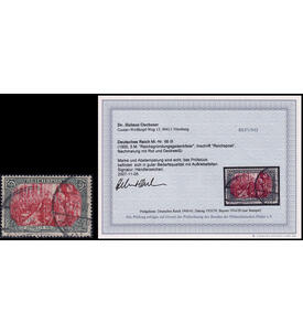 Dt. Reich 5 Mark Reichspost Nr. 66 III gestempelt mit Farbfotobefund Dr. Oechsner