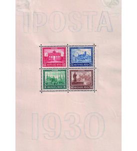 Deutsches Reich Block 1 ungestempelt mit postfrischen Marken IPOSTA-Block 1930