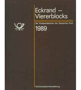 DDR Exklusiv Jahrbuch 1989 mit Eckrand-Viererblocks und kompletten Druckvermerken