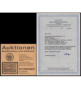 Berlin-Markenheft Schneider MH 6 c postfrisch, gepr�ft dazu Farbfotoattest Schlegel