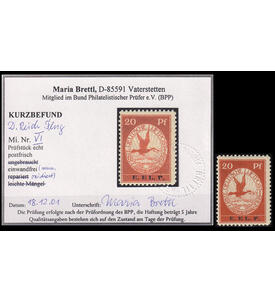 Deutsches Reich E.EL.P. Nr. VI postfrisch mit Farbfotobefund echt und einwandfrei