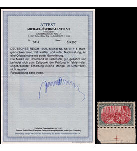 Dt. Reich 5 Mark Reichspost Nr. 66 Type III ungebraucht mit Farbfotoattest
