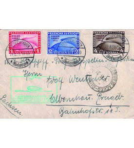 Dt. Reich Polarfahrt 1931 Nr. 456-458 auf Schmuckbrief