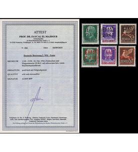 Deutsche Besetzung Zante Nr. 1-3 I+II postfrisch Farbfotoattest echt u einwandfrei