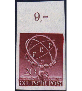 Berlin ERP Probedruck Nr. 71 PU postfrisch vom Oberrand ERP 1950