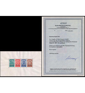 Deutsches Reich Block 2 postfrisch mit beschnittenem Rand und Farbfotoattest