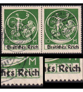 Deutsches Reich 10 Mark Nr. 137 gestempeltes Paar mit beiden Typen