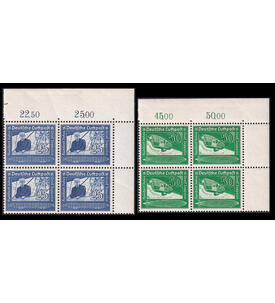 Dt. Reich Nr. 669-670 postfr. Eckrand-Viererblock aus der rechten oberen Ecke