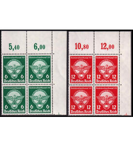 Dt. Reich Nr. 689-690 postfr. Eckrand-Viererblock aus der rechten oberen Ecke