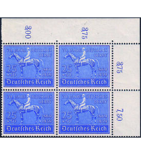 Dt. Reich Nr. 698 postfrisch Eckrand-Viererblock aus der rechten oberen Ecke