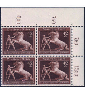 Dt. Reich Nr. 699 postfrisch Eckrand-Viererblock aus der rechten oberen Ecke