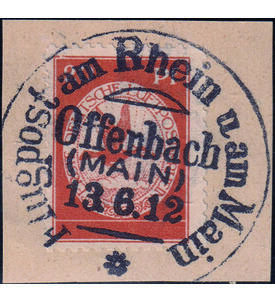 Deutsches Reich Flugpost Nr. II auf Briefst�ck Rhein / Main