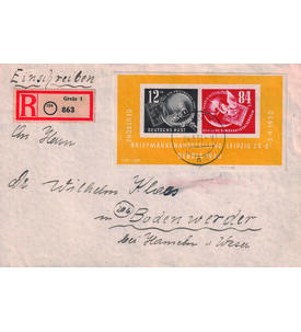 DDR Debria - Block Block 7 auf Einschreibebrief